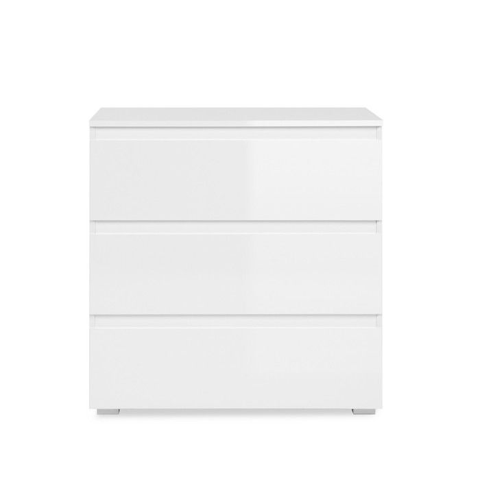 CALICOSY - Commode 3 Tiroirs L80 cm - PRETORIA - Blanc