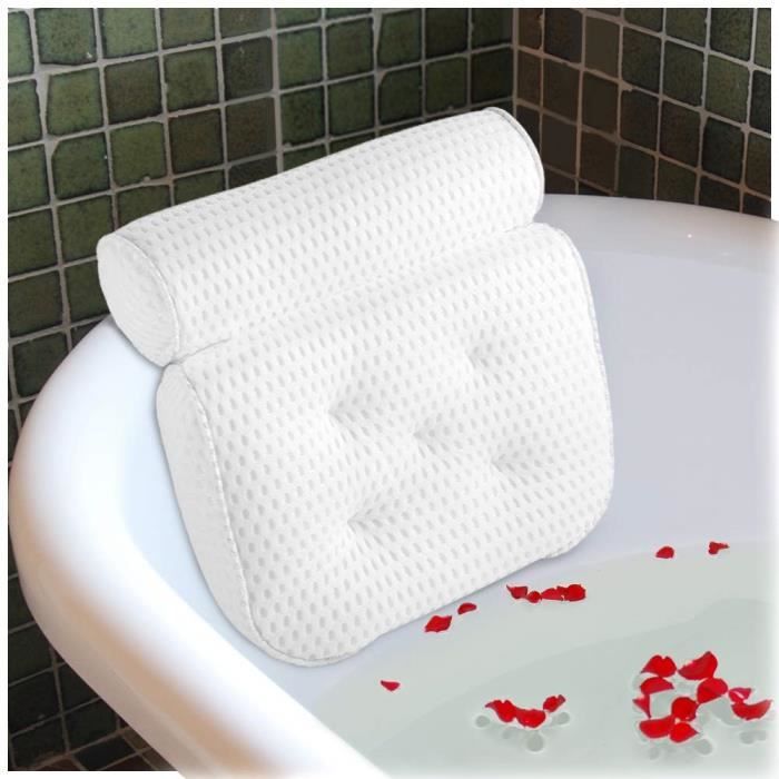 Coussin de Bain, Oreiller de Bain avec Ventouses, Ergonomique Home Appui-Tête Oreiller pour Baignoire de Oreiller Spa, Jacuzzi