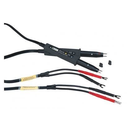2 Pinces Kelvin Plaquées Or - 10A - Avec Tube Rétractable Anti-chaleur 20cm - Pour électronique