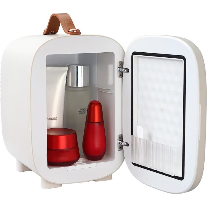 WANNYTON 4L Mini Frigo Portable Froid/Chaud - Réfrigérateur Cosmétique Blanc