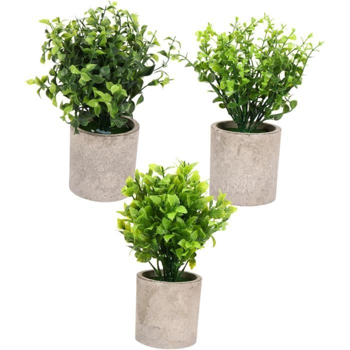 3 Pack de Fausses Plantes en Pots Plante Artificielle d'Eucalyptus