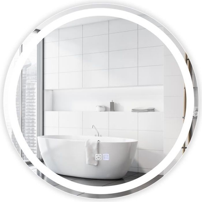 Miroir lumineux de salle de bain LED tactile anti-buée 40x70 CM