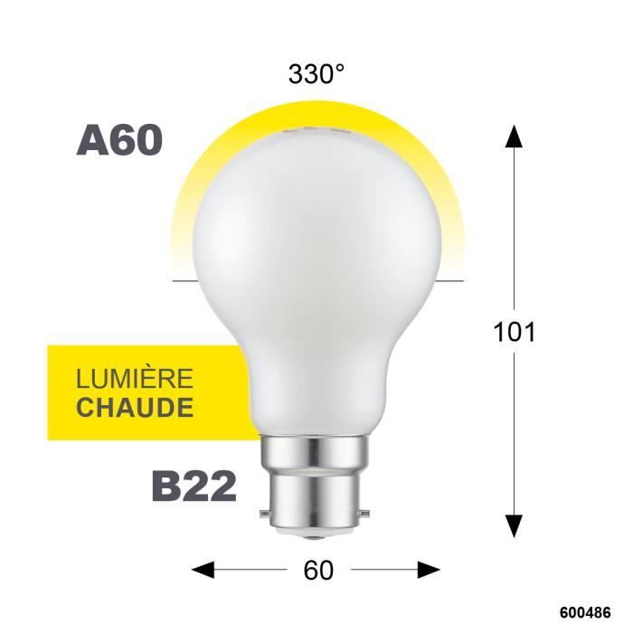 Lot De 6 Ampoules LED B22 14W - Équivalent 100W, 1521Lm, Blanc Froid 6500K | Éclairage Économique