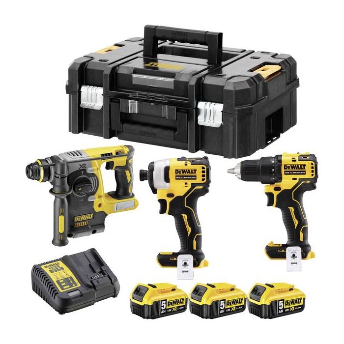 DeWALT Ensemble d'outils 18 V / 5 Ah 3 pcs DCK377P3T QW - vue 2