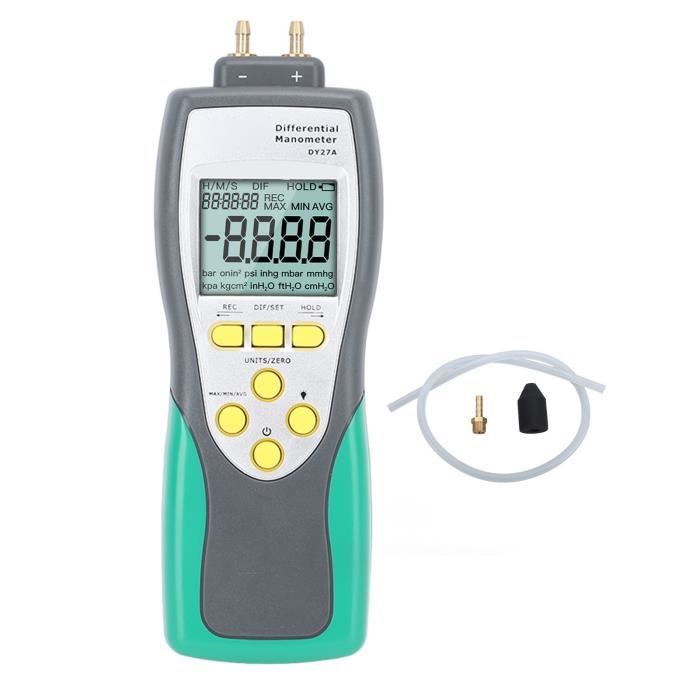 Manomètre Numérique DY27A - Pression Différentielle, 11 Unités, écran LCD, Haute Précision