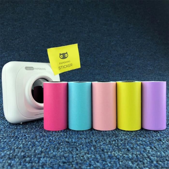 Rouleau De Papier Thermique Autocollant Rose - 57x30 Mm - Compatible MEMOBIRD, PAPERANG