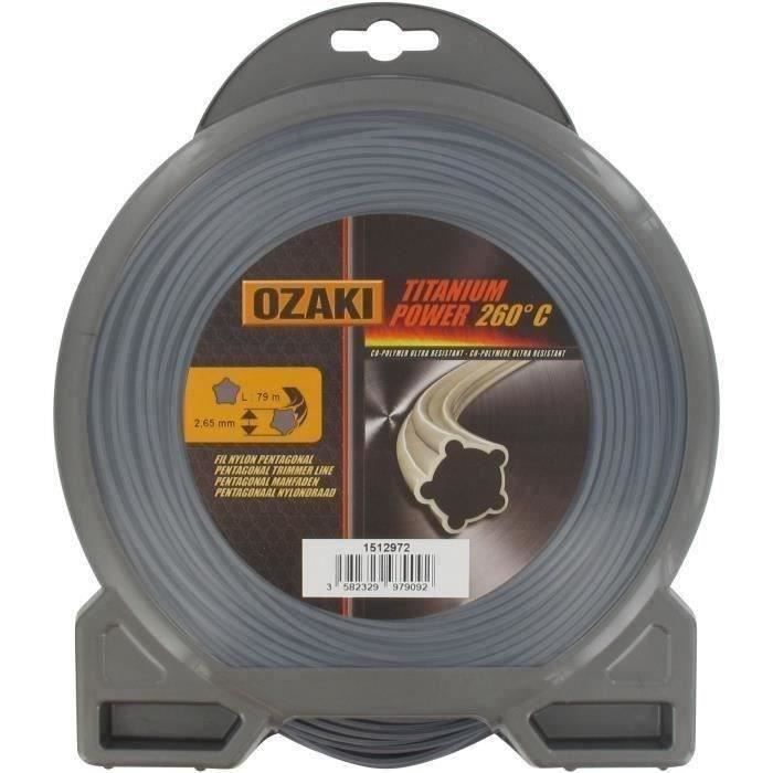 Coque fil OZAKI TITANIUM POWER 2,7mm X 79m Profil pentagonal, co-polymère haute résistance