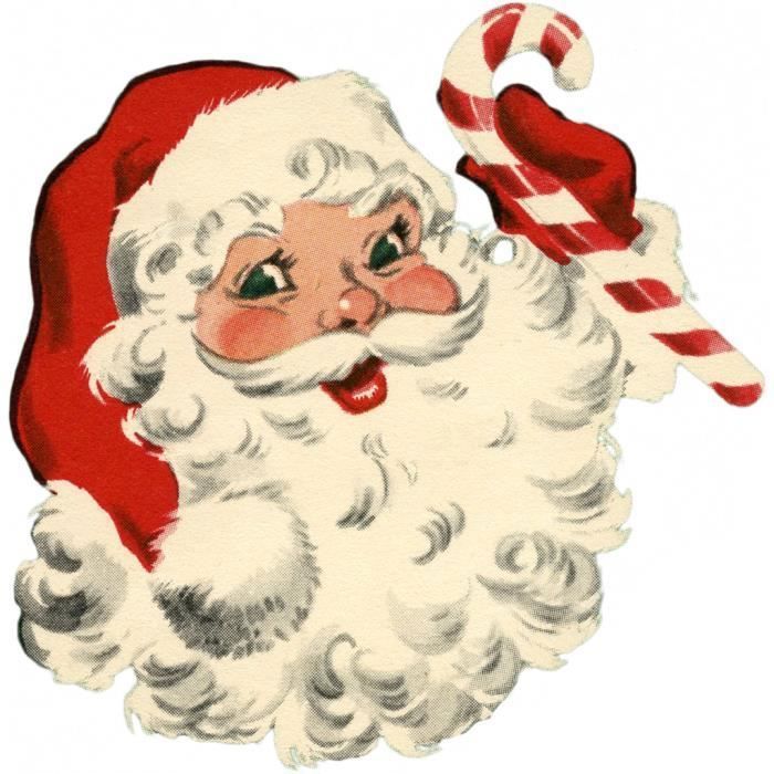 Poster Affiche Pere Noel Vintage Retro Santa Claus 50's 31cm x 32cm - Cdiscount Maison