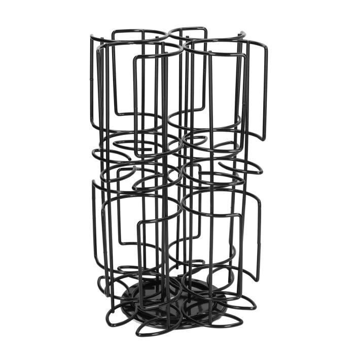 Porte-Capsules Café Rotatif 40 Pièces Sarini - Compatible Nespresso Classic - Acier Inoxydable Noir
