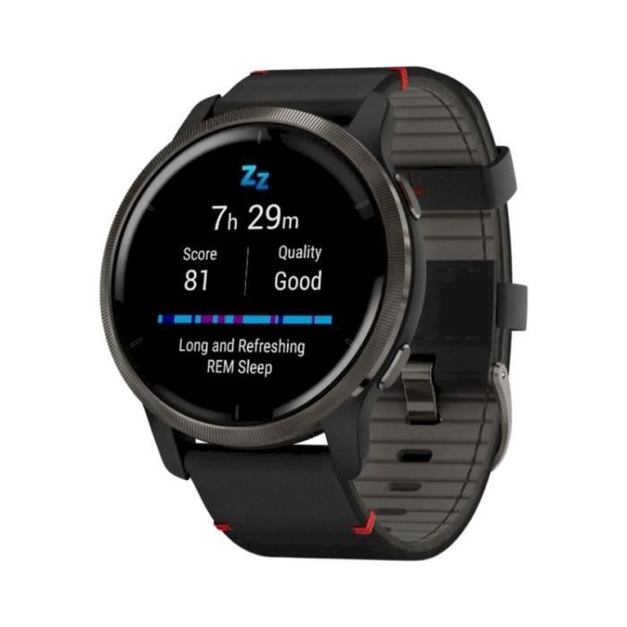 Garmin Venu® 2 Lunette en Acier Inoxydable de Couleur avec boîtier et Bracelet en Cuir de Couleur Diamètre de 33 0 mm - vue 4