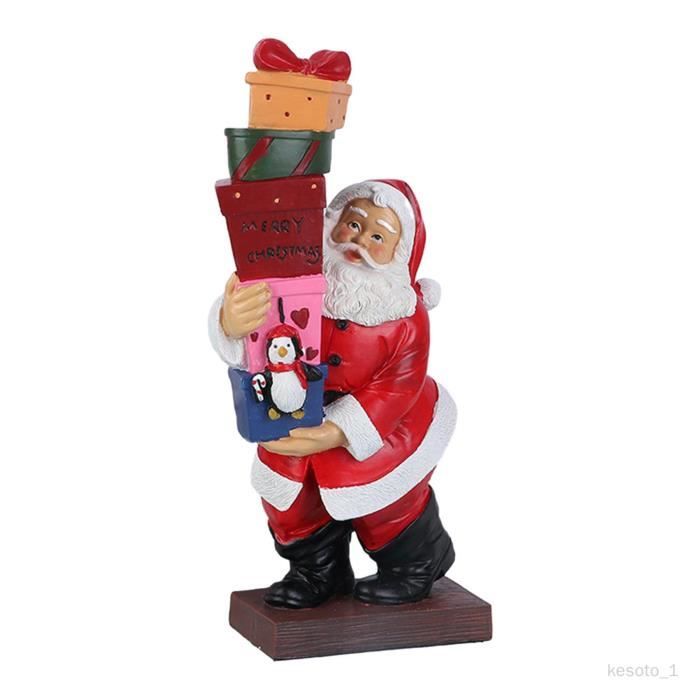 Figurine Ourson En Résine Habillé En Père Noël - 14,5 Cm, Déco Noël Vintage