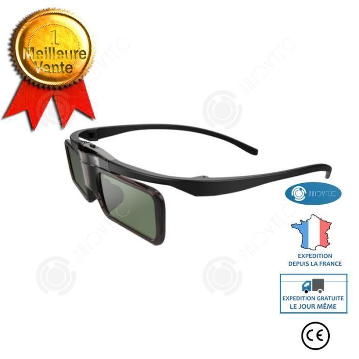 Lunettes 3D Actives DLP Link 1080P - Pour Projecteurs Compatibles, Batterie Longue Durée, Portables Sur Lunettes De Vue - 12