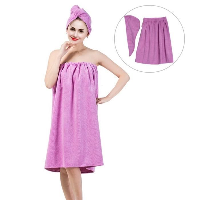 Serviette De Bain Absorbante Peignoir Serviette De Bain Serviette De Bain En Microfibre, Jupe De Bain Fronde, Serviette De Bain Avec Motif Lapin, 135 * 80cm, Jupe De Bain pour Femme (Rose