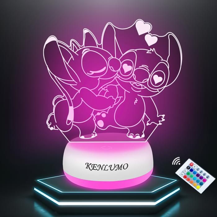 Veilleuse Stitch Lampe De Chevet LED Avec Télécommande - Nuit Douce Pour Enfants