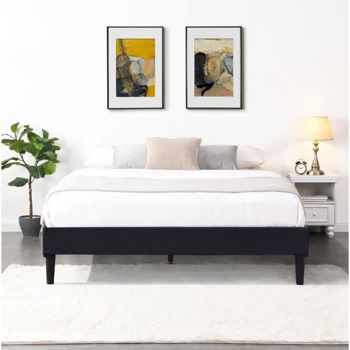 Sommier - KING OF DREAMS - 140x200 cm - Déhoussable - Housse Lavable - Pieds 20 cm Sommier - KING OF DREAMS - 140x200 cm - Déhoussable - Housse Lavable - Pieds 20 cm
