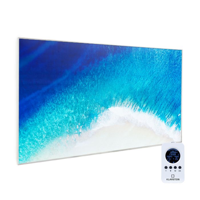 Klarstein Wonderwall Air Art Strand radiateur infrarouge 101 x 60 cm 600 W Installation murale Télécommande