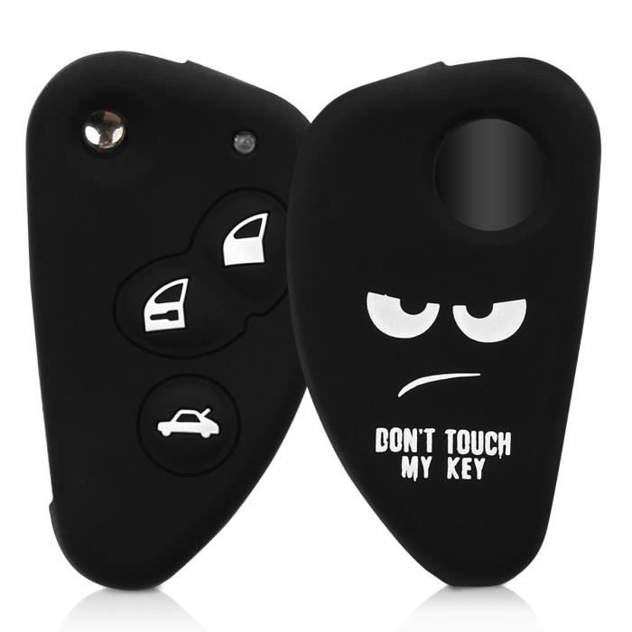 kwmobile Accessoire cl/é de Voiture pour Saab Coque pour Clef de Voiture Saab 3-Bouton en Silicone Noir /Étui de Protection Souple