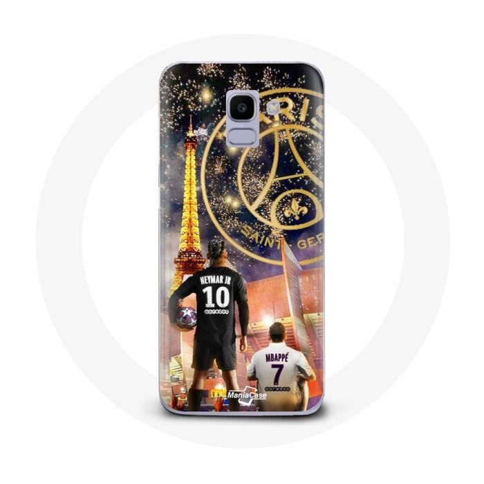 Coque pour Samsung Galaxy A6 2018 PSG Neymar et Mbappé Joyeux noël