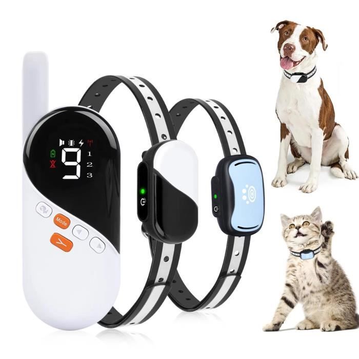 Meilleurs prix pour MASBRILL Collier de Dressage pour 2 Chiens avec Télécommande, Rechargeable Collier électronique avec bip, Vibration, Choc sûr(1-9)