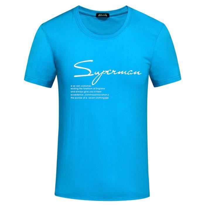 T-shirt homme Leocloho grande taille XXS Bleu2 Manches courtes