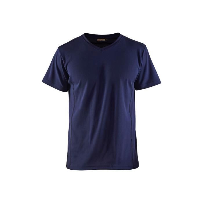 T-shirt Anti-UV et odeur Blaklader col V - Marine