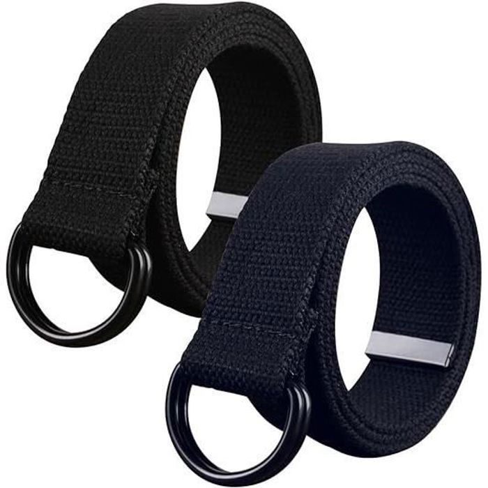 Ceinture élastique Sans Trou Pour Homme - Nylon Ajustable 125 Cm - Boucle Plastique Sécurité Aéroport - Idéale Travail & Voyage