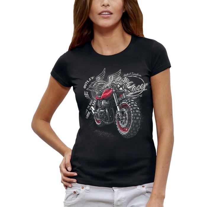 T-shirt MOTO RACER - PIXEL EVOLUTION - Femme Noir - Cdiscount Prêt-à-Porter