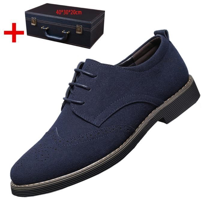 Hommes Derbys Chaussures Brogues Derbies Cuir Daim Ville Loisirs Lacets Semelles en Caoutchouc Petite/Grande Tailles 38-48 Bleu