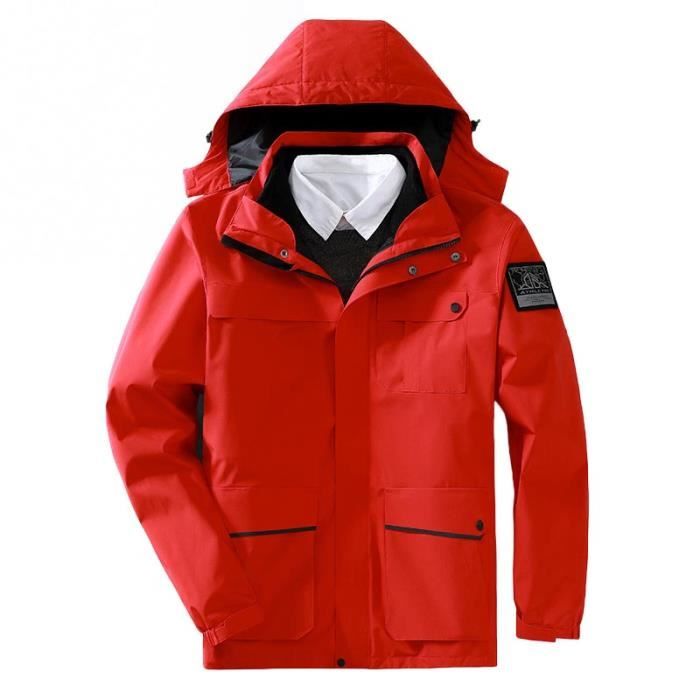 Veste De Pluie Homme Imperméable Coupe-vent – Capuche Amovible – Polyester – Sans Marque