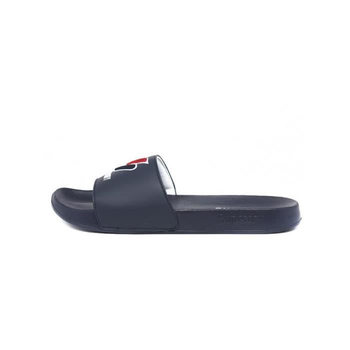 Tongs Superdry Core Pool Slide Bleu Homme Cdiscount Sport