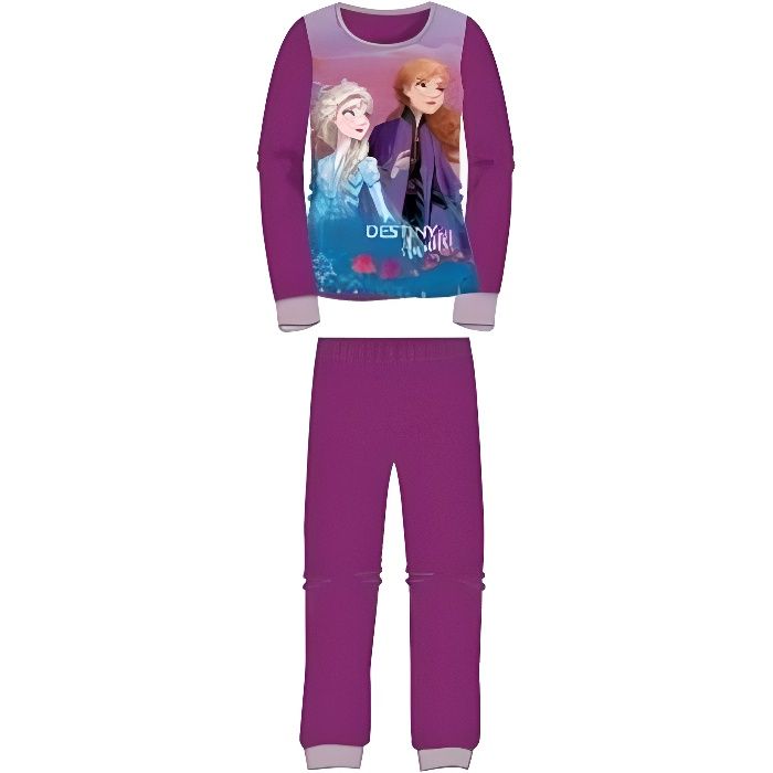 Pyjama long La Reine des neiges Dis Violet Cdiscount Prêt-à-Porter