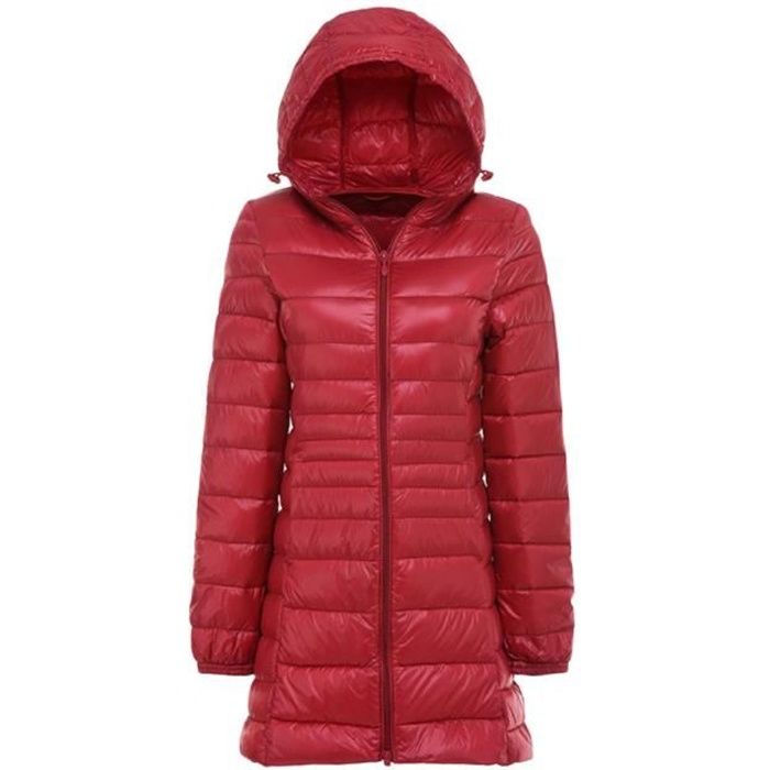 Femme Mi-Longue Doudoune ?� Capuche Ultra L?�g?�re Manches Longues Doudoune Chaud Compressible 