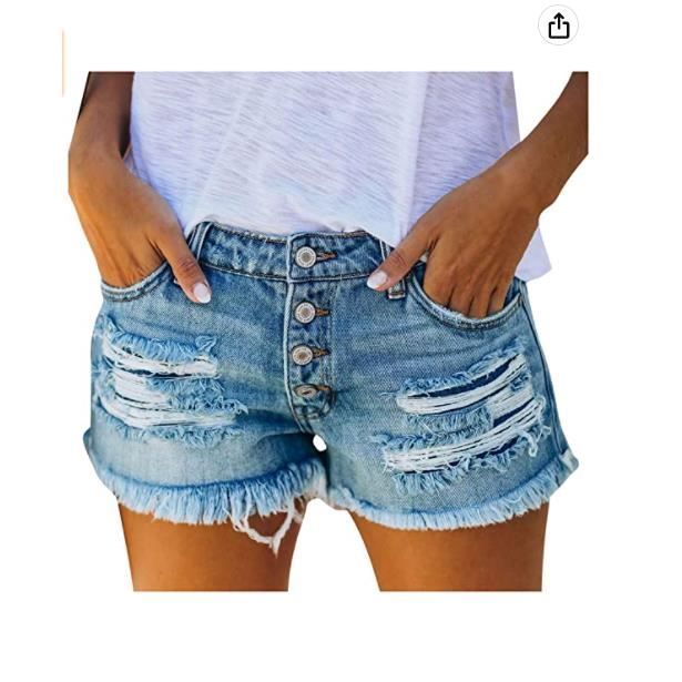 Grande Taille Jean Boyfriend Femme Pantalon Court Tendance
