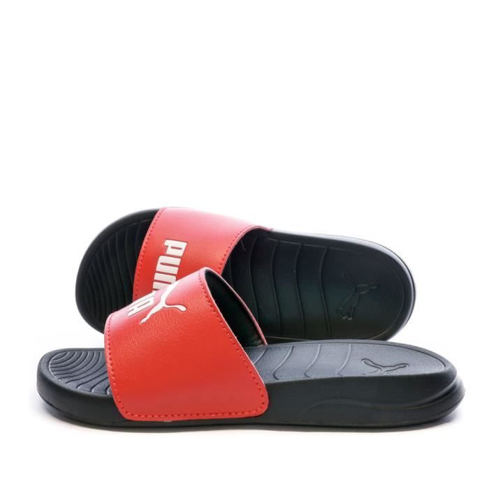 Claquettes Noir/Rouge Garçon Puma Popcat 20