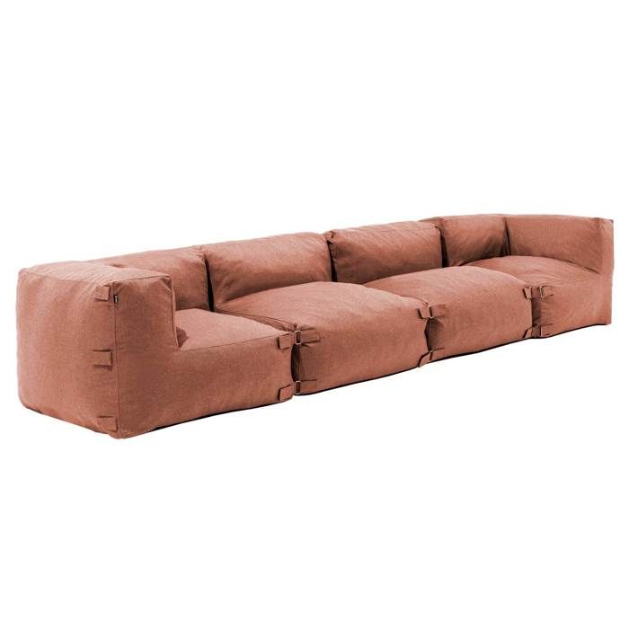 Canapé de jardin modulable 4 places terracotta Mixi Oviala