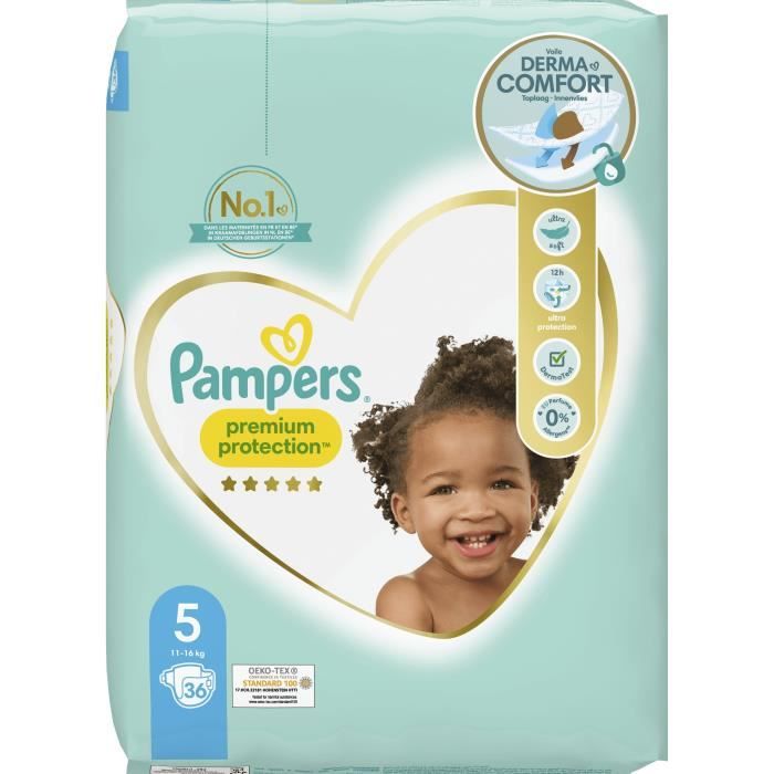 Couches PAMPERS Premium Protection Taille 5 - 36 Couches