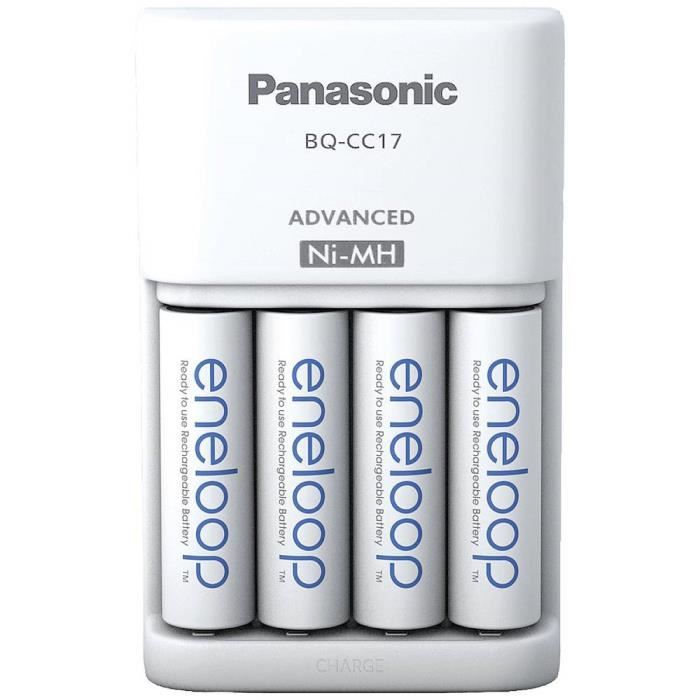 Bloc chargeur NiMH avec accus Panasonic Advanced BQ-CC17 + 4x eneloop AA