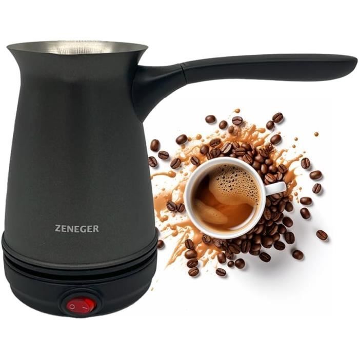 Cafetière Turque Électrique 500ml 600W - Machine à Café Lavable Noir - Pour Maison Et Bureau