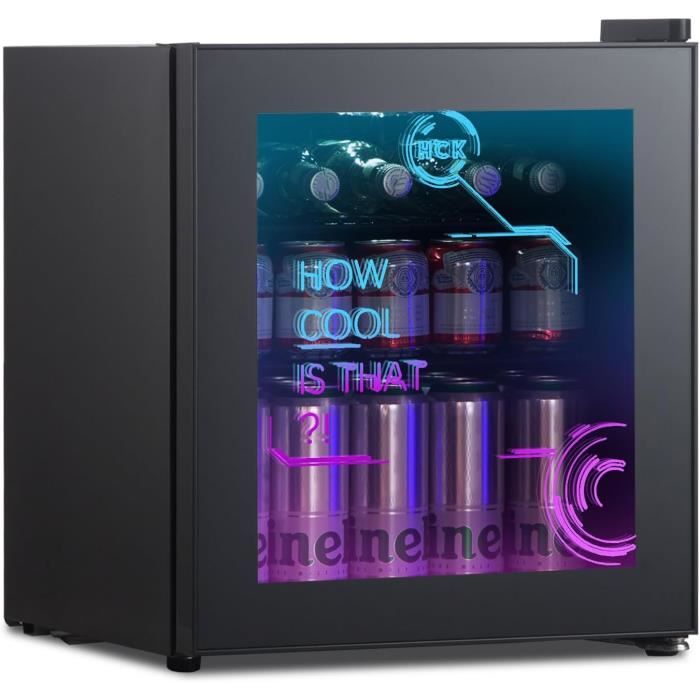 Frigo vitrine à boisson 2 portes battantes avec roulettes et éclairage