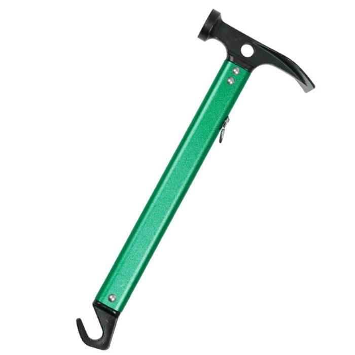 TAGVO Marteau De Camping Multifonctionnel - Aluminium Avec Bêche Et Extracteur - Pour Tentes Et Outdoor