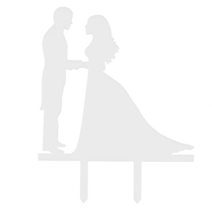 Anniversaire Mariage Couple Acrylique Cupcake Gateau Topper Ornament Blanc Achat Vente Figurine Decor Gateau Cdiscount