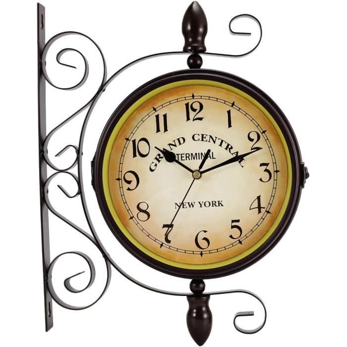 Horloge murale TN, en bois, métal et verre, années 50