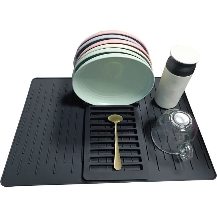 Tapis égouttoir Vaisselle En Silicone 50x40cm - Antidérapant, Résistant à La Chaleur, Pliable