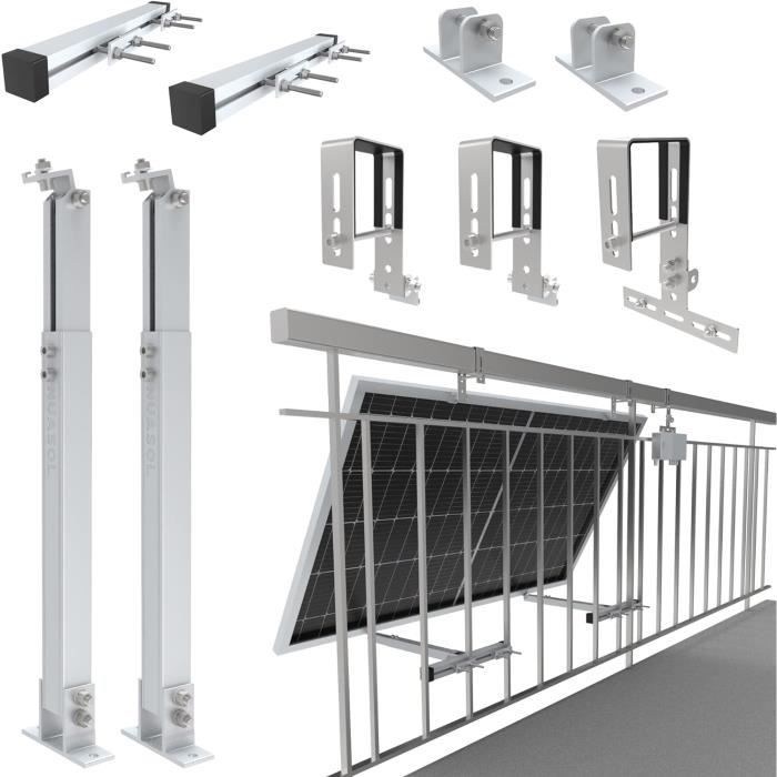 Nuasol Support triangulaire pour panneau solaire 1180mm set de 2 argent