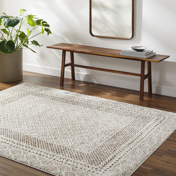 VIMODA Tapis Moderne à Poils Ras Salon Tapis Moucheté En Beige Facile à