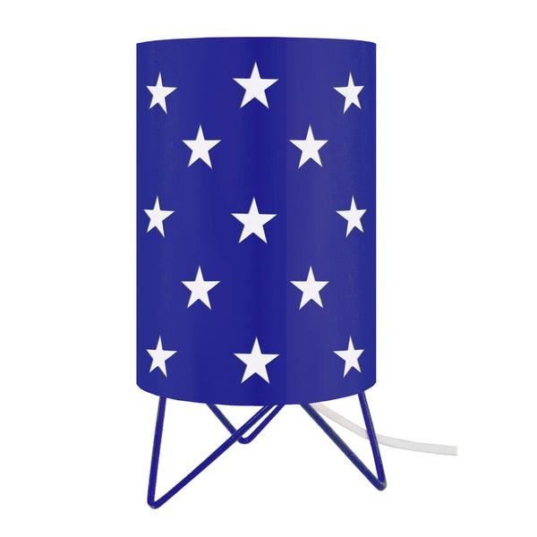 Lampe De Chevet En Céramique Bleue - Style Arts & Crafts, Avec Abat-jour Et Ampoule