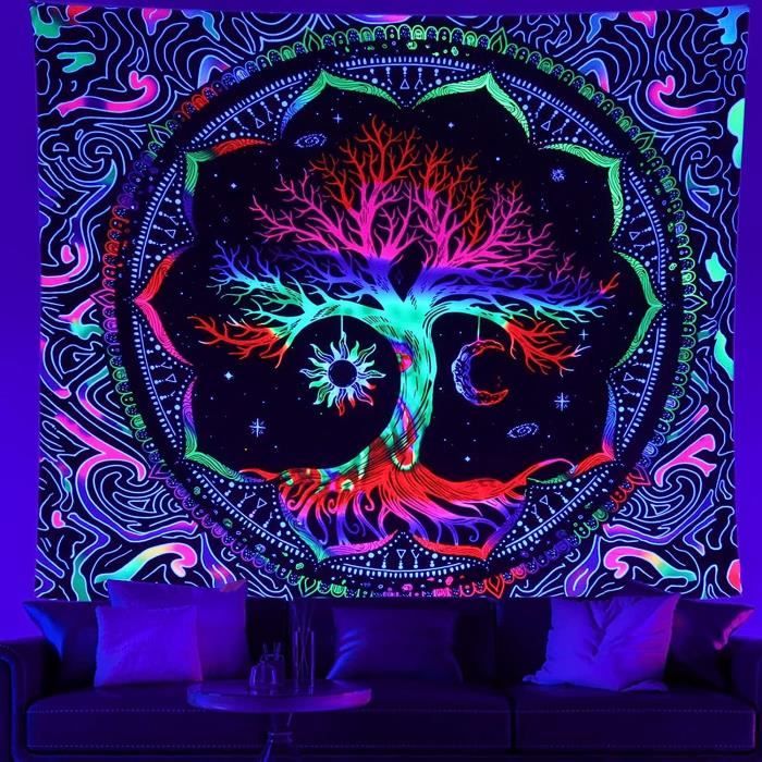 Tenture murale motif arbre de vie, tapisserie déco... - Grandado