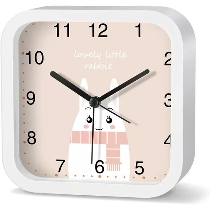 Réveil Enfant Licorne Silencieux - Lumière Colorée, Snooze 5 Min, Volume Réglable, Rose Pâle