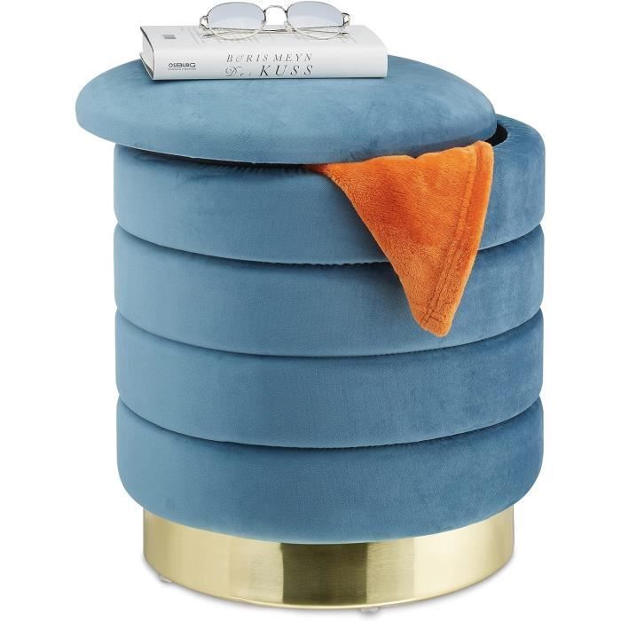 Générique Tabouret,Repose-Pieds De Rangement Siège De Coiffeuse En Velours De 60 Cm De Haut, Pouf Canapé Tabouret Chaise De Luxe Avec Dossier Haut Pour Chambre à Coucher Salon Coiffeuse