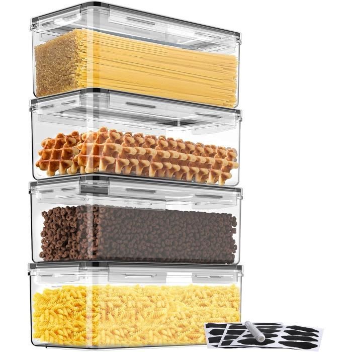 Lot De 4 Boîtes Conservation Kasanni 3.2L Plastique BPA Free Micro-ondes